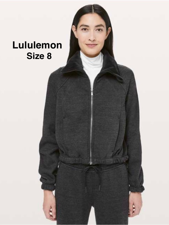 lululemon athletica Jackets & Blazers - Lululemon Plush Times Jacket Heathered grey Core Black size 8 ⭐️⭐️⭐️⭐️